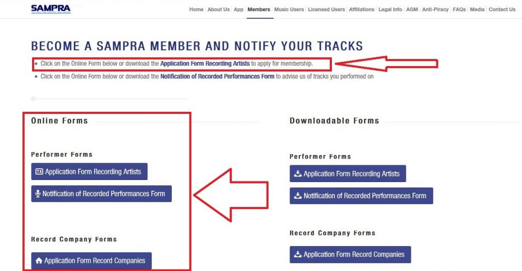 sampra online registration forms